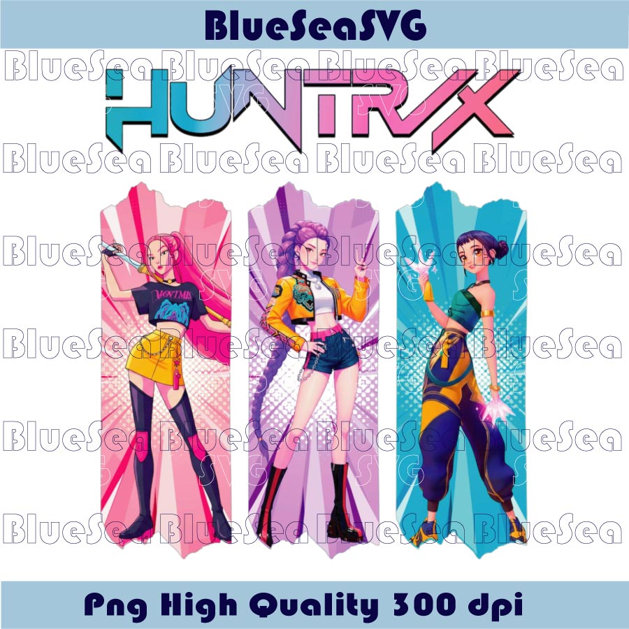 Neon Huntrix Fan Wall Art Png KPop Demon Hunters Huntrix Png