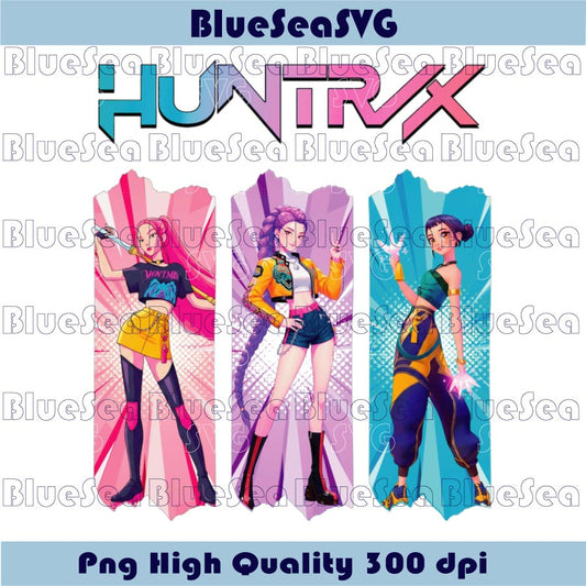 Neon Huntrix Fan Wall Art Png KPop Demon Hunters Huntrix Png