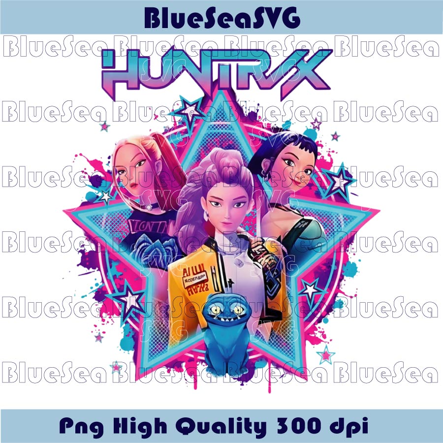 Neon Star Huntrix Fan Art Png KPop Demon Hunters Huntrix Png