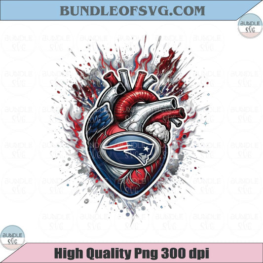 New England Patriots Heart PNG Football Patriots Anatomical Heart