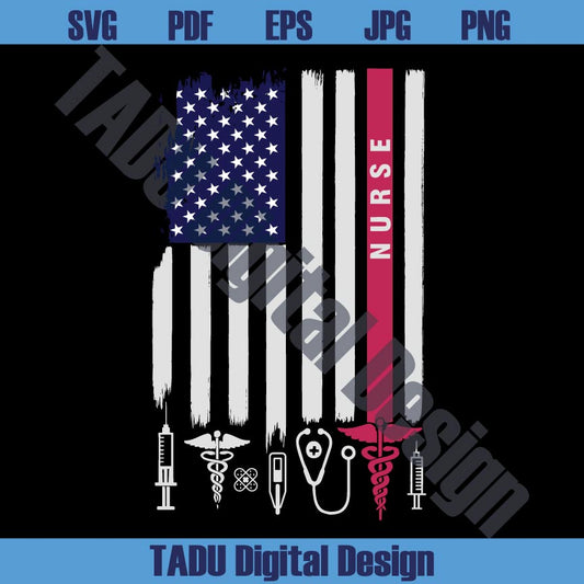Nurse Logo America Flag Svg Nursing America Nurse Symbols Png