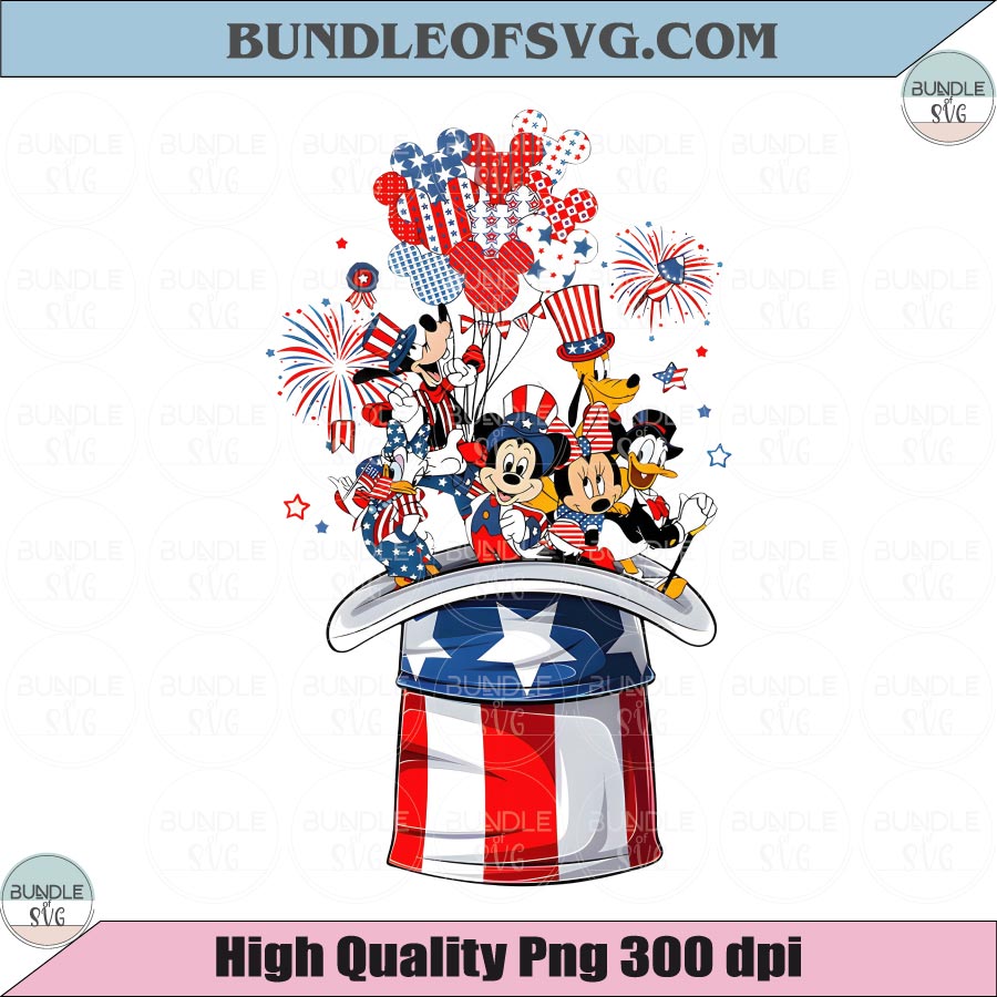 Patriotic Disney Uncle Sam Hat PNG Mickey and Friends 4th of July