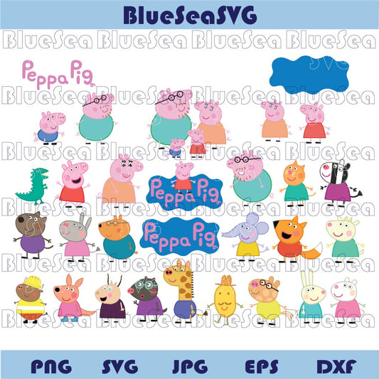 Peppa Pig SVG Bundle Peppa Pig Png Peppa Pig Clipart Birthday