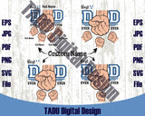 Personalized Best Dad Ever Svg Customized Fist Bump Dad Kid Png