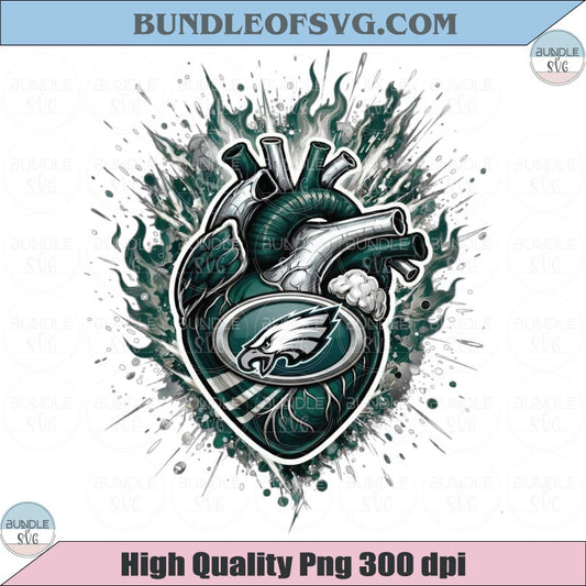 Philadelphia Eagles Heart PNG Football Eagles Anatomical Heart Png
