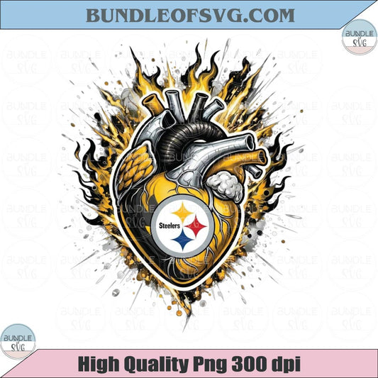 Pittsburgh Steelers Heart PNG Football Steelers Anatomical Heart Png