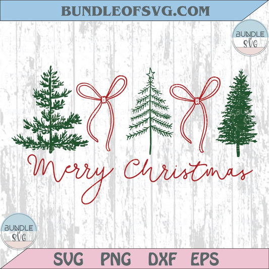 Preppy Christmas Tree Merry Christmas Svg Coquette Bow Png Dxf