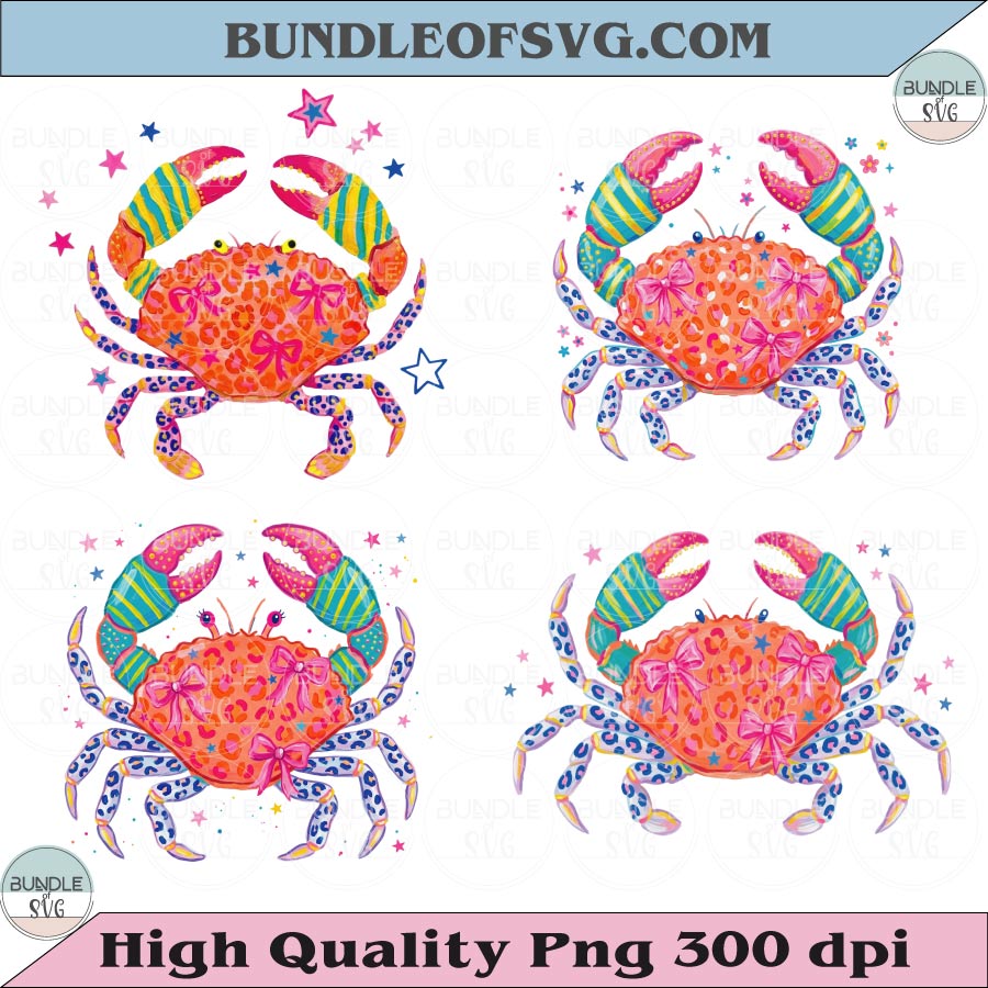 Preppy Summer Crab PNG Leopard Crab Png Everyday Summer Crab