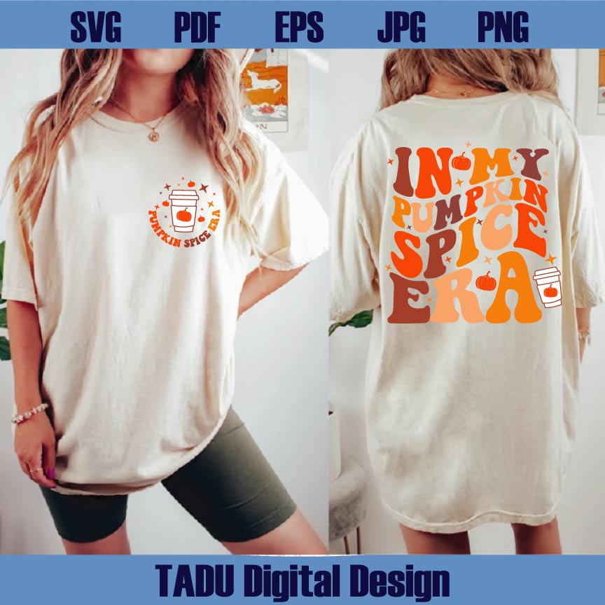 In My Pumkin Spice Era Png Pumkin Spice Svg Retro Fall Season Png
