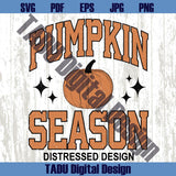 Pumpkin Season Png Retro Fall Vibes Svg Varsity Pumpkin Autumn Png