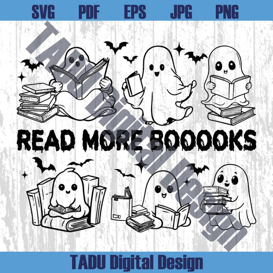 Read More Books Svg Bookish Halloween Png Book Lovers Ghost Svg