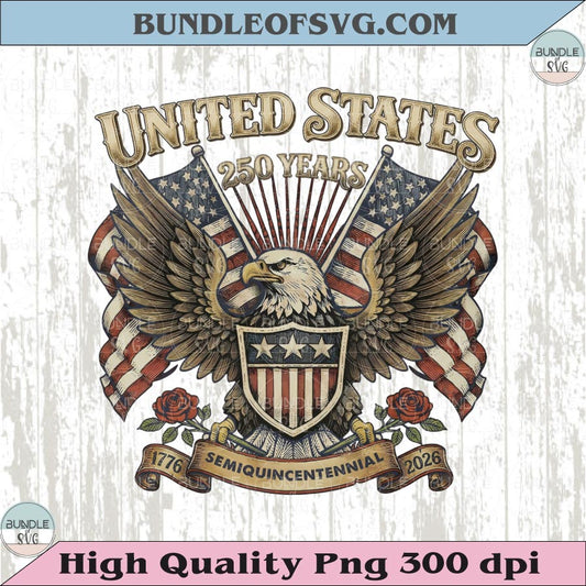 Retro 250th Anniversary of The United States PNG USA Independence