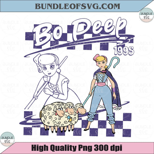 Retro Bo Peep 1995 PNG Vintage Toy Story Shepherdess Shirt Design