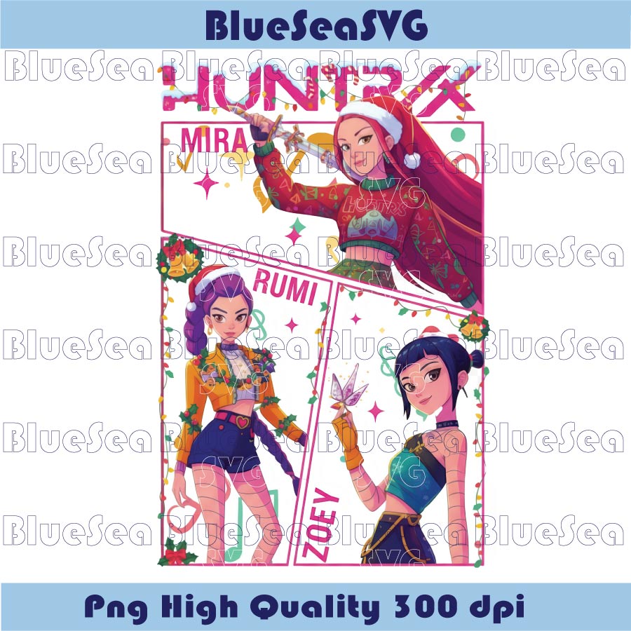 Retro Christmas Huntrix Png Huntrix Christmas Png Mira Rumi Zoey