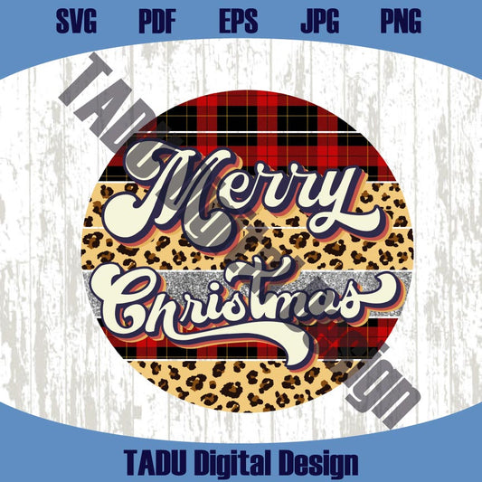Retro Merry Christmas Png Vintage Merry Christmas Svg Leopard