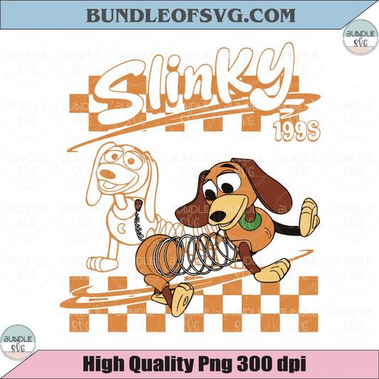 Retro Slinky Dog 1995 PNG Vintage Toy Story Slinky Shirt Design