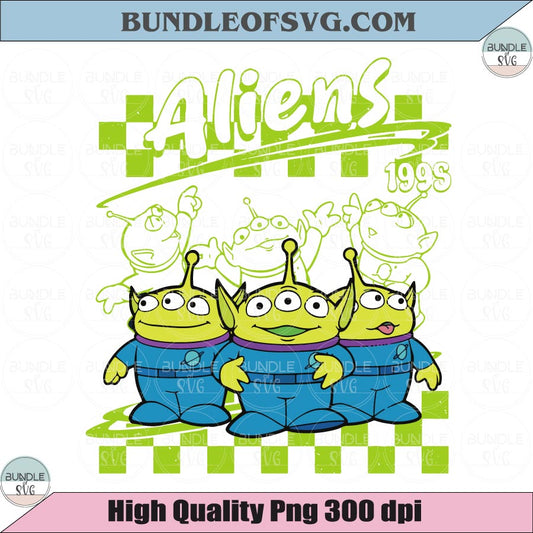 Retro Toy Story Aliens 1995 PNG Vintage Pizza Planet Alien Shirt Design