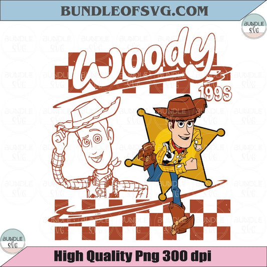 Retro Woody 1995 PNG Vintage Toy Story Woody Png Cowboy Kids