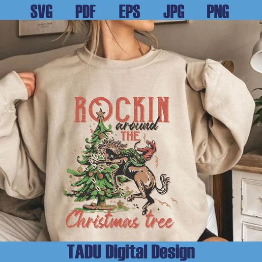 Rockin Around The Christmas Tree Png Cowboy Rodeo Western Png