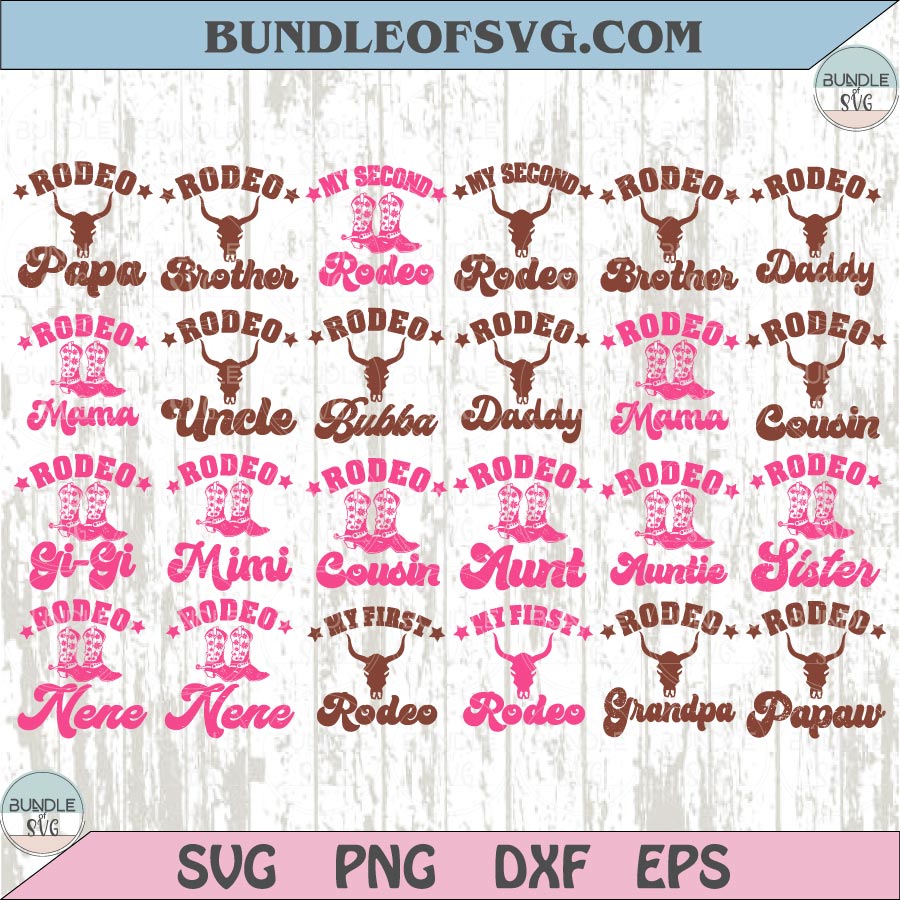 Rodeo Family Png Bundle Western Family Svg Country Family Png