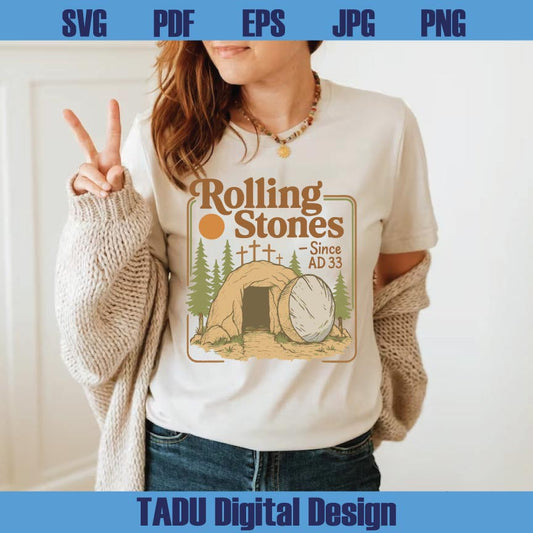 Rolling Stones Png Easter Svg Christian Svg He Is Risen Png Dtf