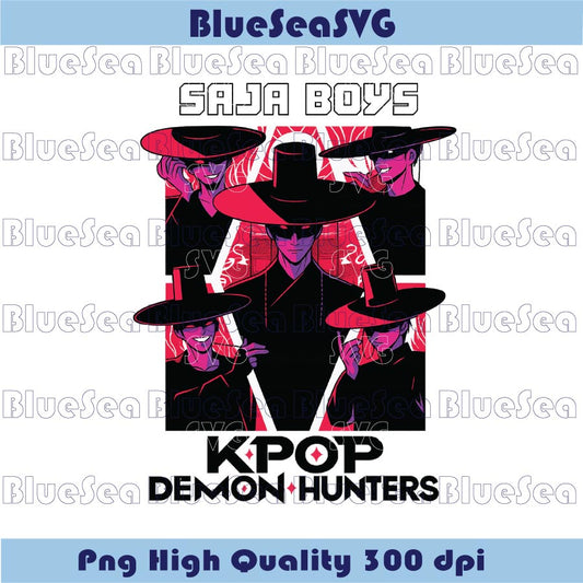 Saja Boys Wall Art Kpop Demon Hunters Png Saja Boys Png Poster
