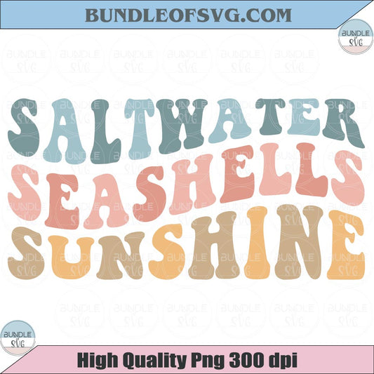 Saltwater Seashells Sunshine Svg Wavy Summer Beach Svg Sea Trip