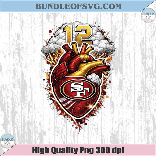 San Francisco 49ers Heart PNG Football 49ers Anatomical Heart Design