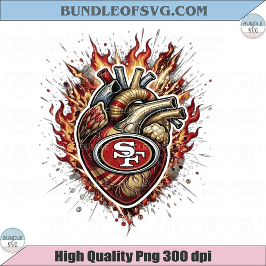 San Francisco 49ers Heart PNG Football 49ers Anatomical Heart Png