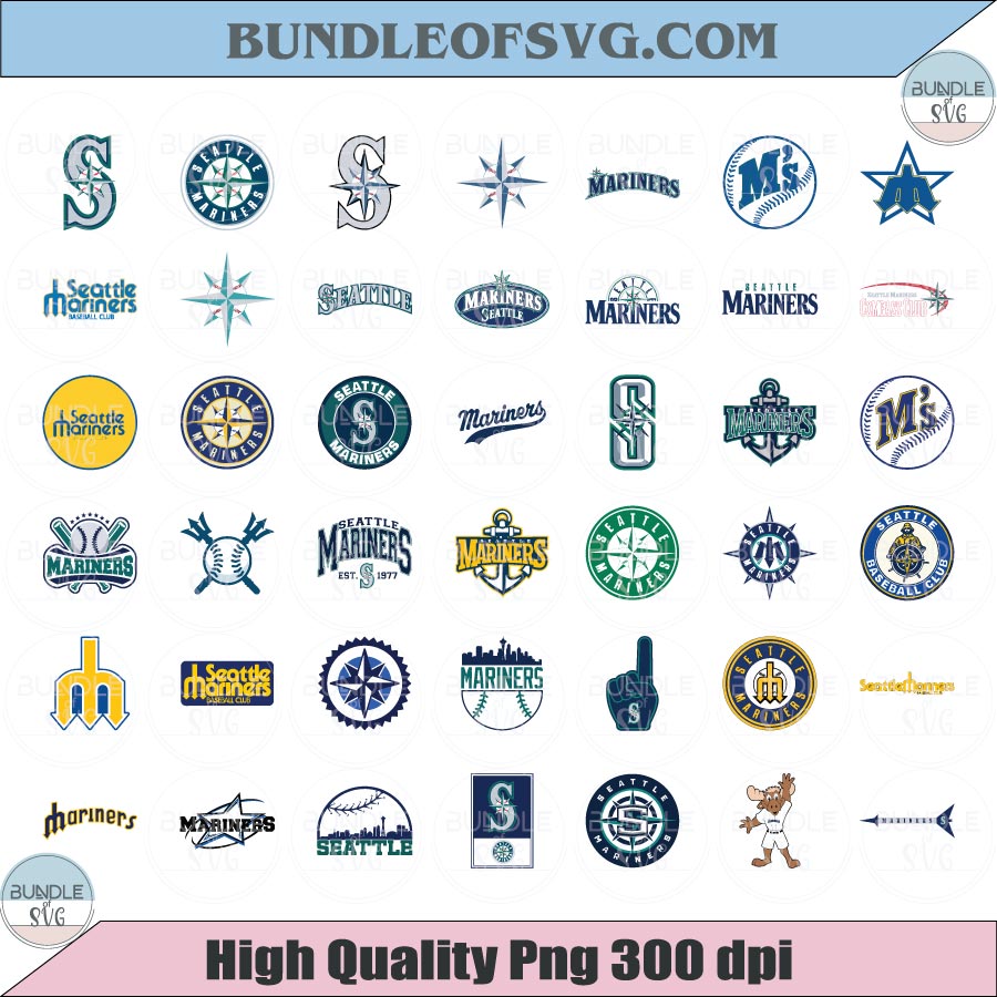 Seattle Mariners SVG Bundle Baseball Seattle Mariners Logo Svg
