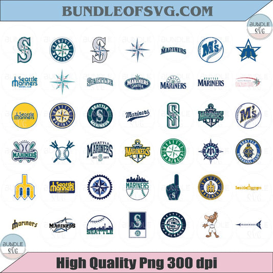 Seattle Mariners SVG Bundle Baseball Seattle Mariners Logo Svg