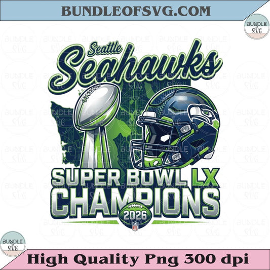 Seattle Seahawks 2026 Super Bowl Champions Football Png