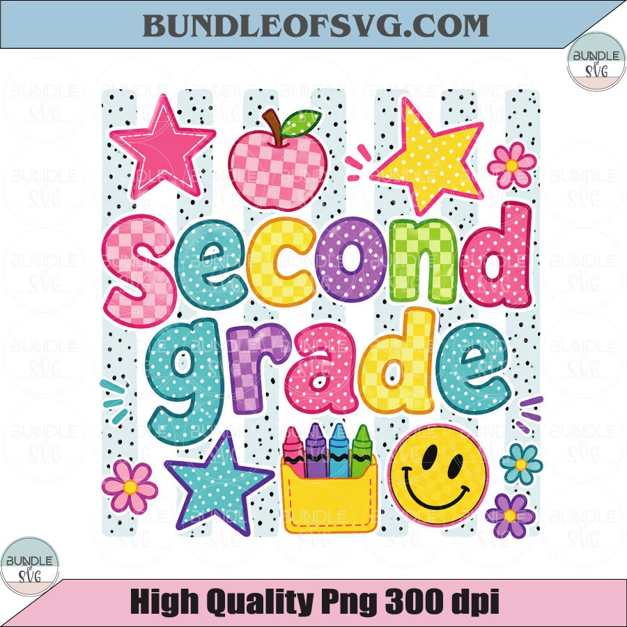 Second Grade Striped Back to School Png Stripes Second Grade Png