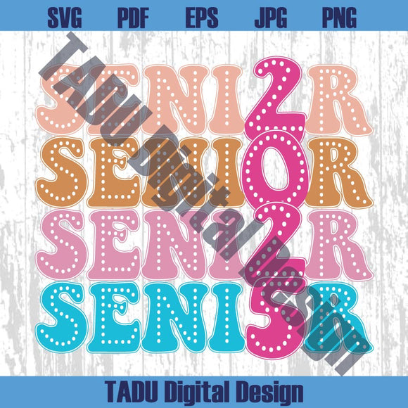 Senior 2025 Png Retro High School Graduation Svg Class of 2025 Png