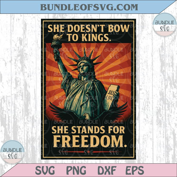 She Doesn't Bow to Kings Png No Kings Svg Anti Trump Png Protest
