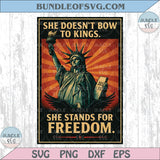 She Doesn't Bow to Kings Png No Kings Svg Anti Trump Png Protest