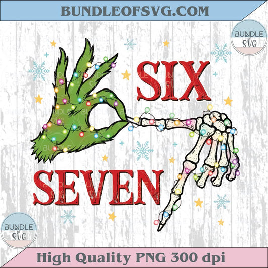Six Seven Meme Christmas Grinch Bones Skeleton Hands Png Clipart