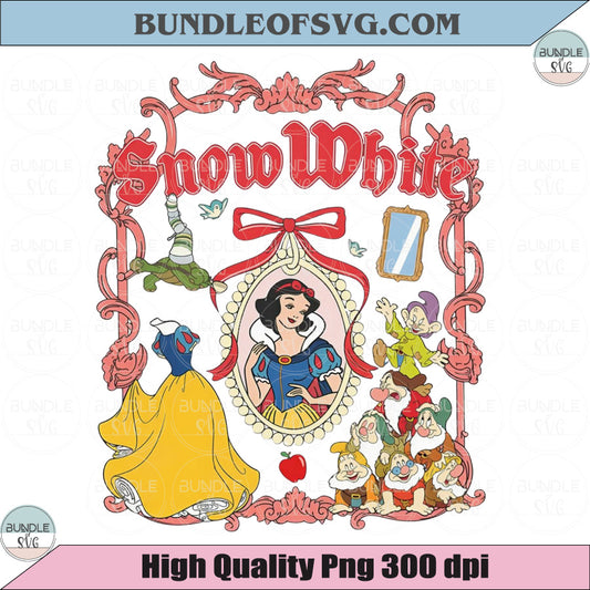 Snow White SVG Vintage Snow White Princess Png Retro Snow White