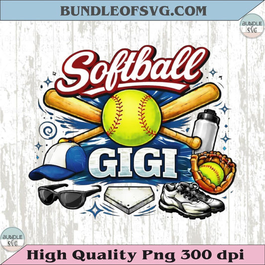 Softball Gigi PNG Design Softball Grandma Shirt Graphic Gigi Softball