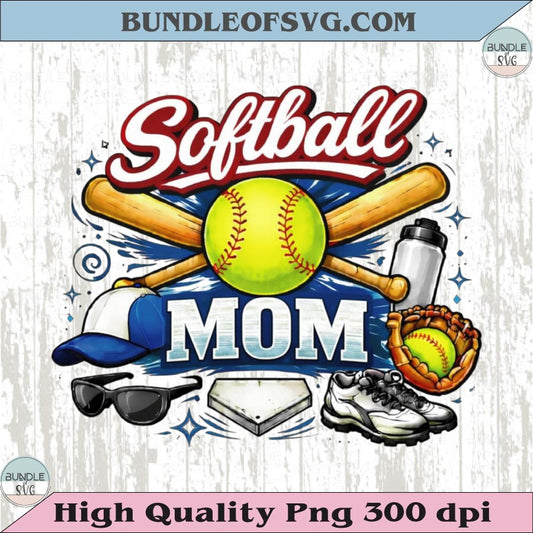 Softball Mom PNG Design Vintage Softball Mom Shirt Graphic Dtf