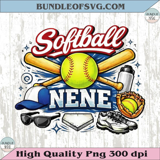 Softball Nene PNG Design Softball Grandma Shirt Nene Softball Png