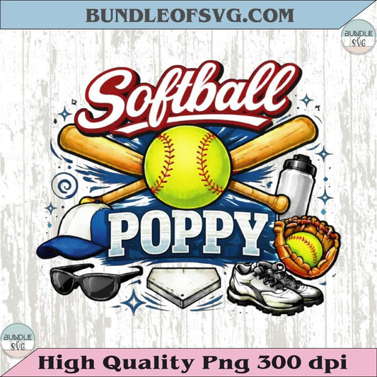 Softball Poppy PNG Design Softball Grandpa Shirt Grandfather Softball