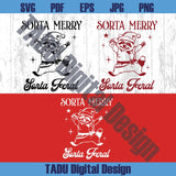 Sorta Merry Sorta Feral Svg Funny Christmas Raccoon Feral Girl Svg