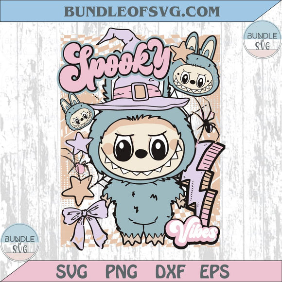 Spooky Vibes Labubu Png Halloween Labubu Svg Monster Doll Witch
