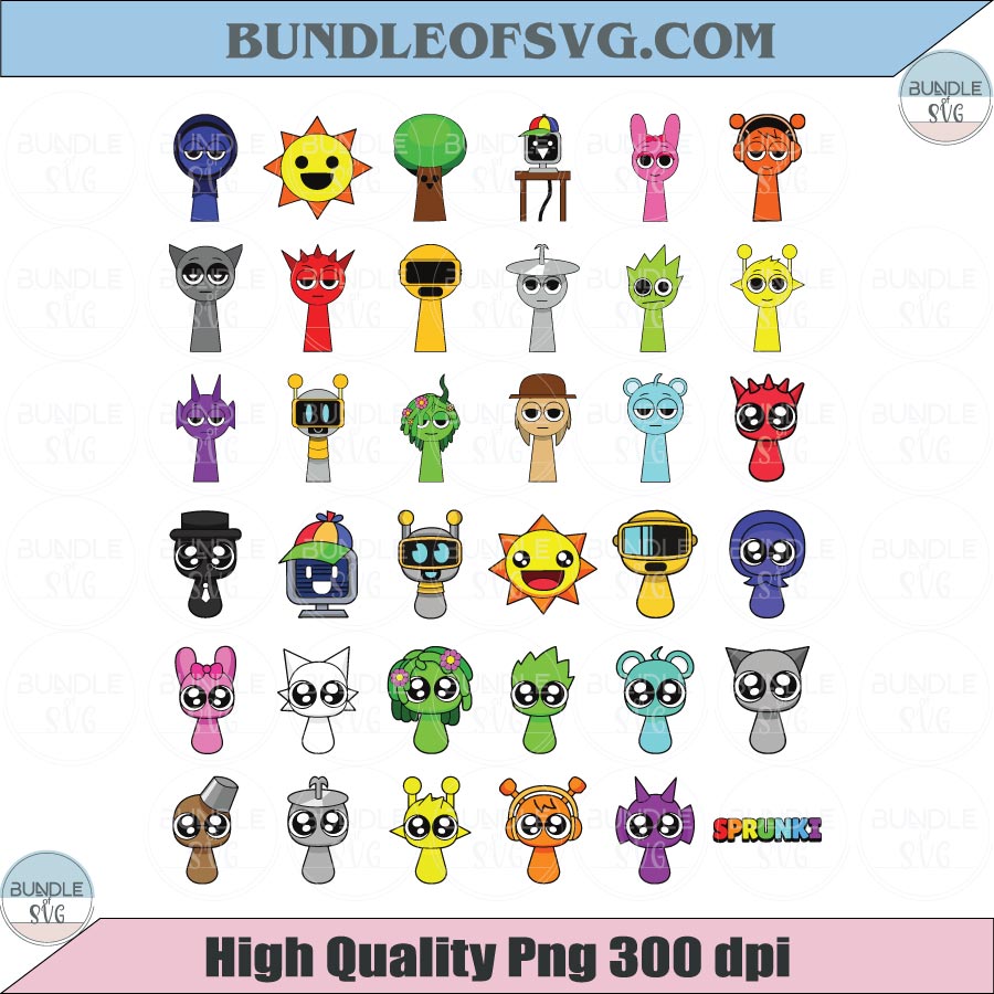 Sprunki Svg Bundle Sprunki Beats Gaming Clipart Layered SVG Gamer