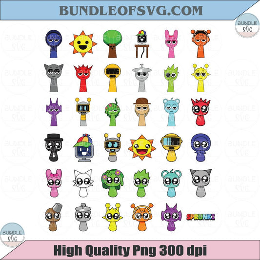 Sprunki Svg Bundle Sprunki Beats Gaming Clipart Layered SVG Gamer