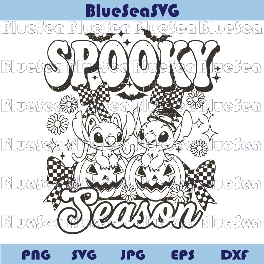 Stitch Halloween Svg Spooky Season Stitch Svg Coquette Grunge Png