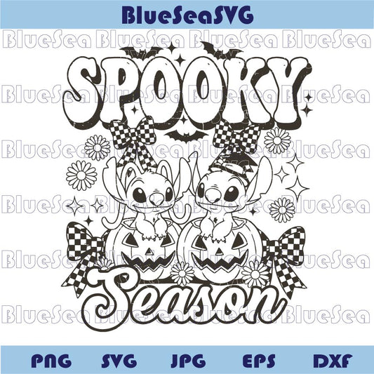 Stitch Halloween Svg Spooky Season Stitch Svg Coquette Grunge Png
