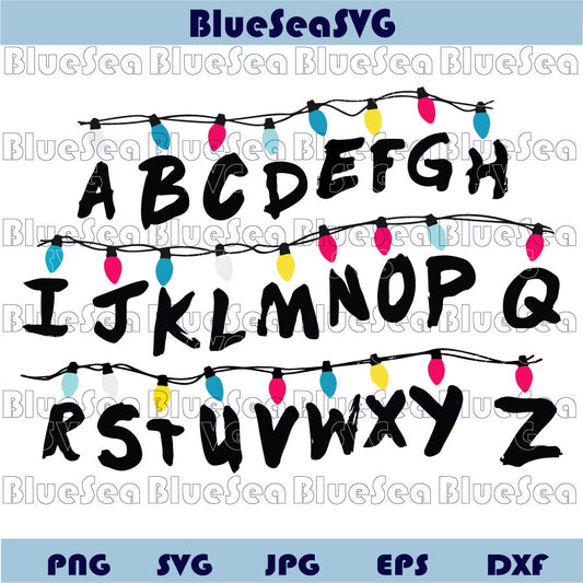 Stranger Things Lights Alphabet Svg Christmas Light Letters Svg Png