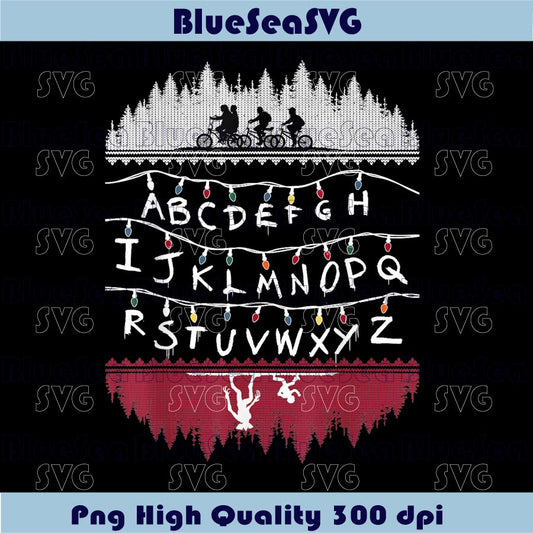 Stranger Things Png Christmas Lights Alphabet Upside Down Png